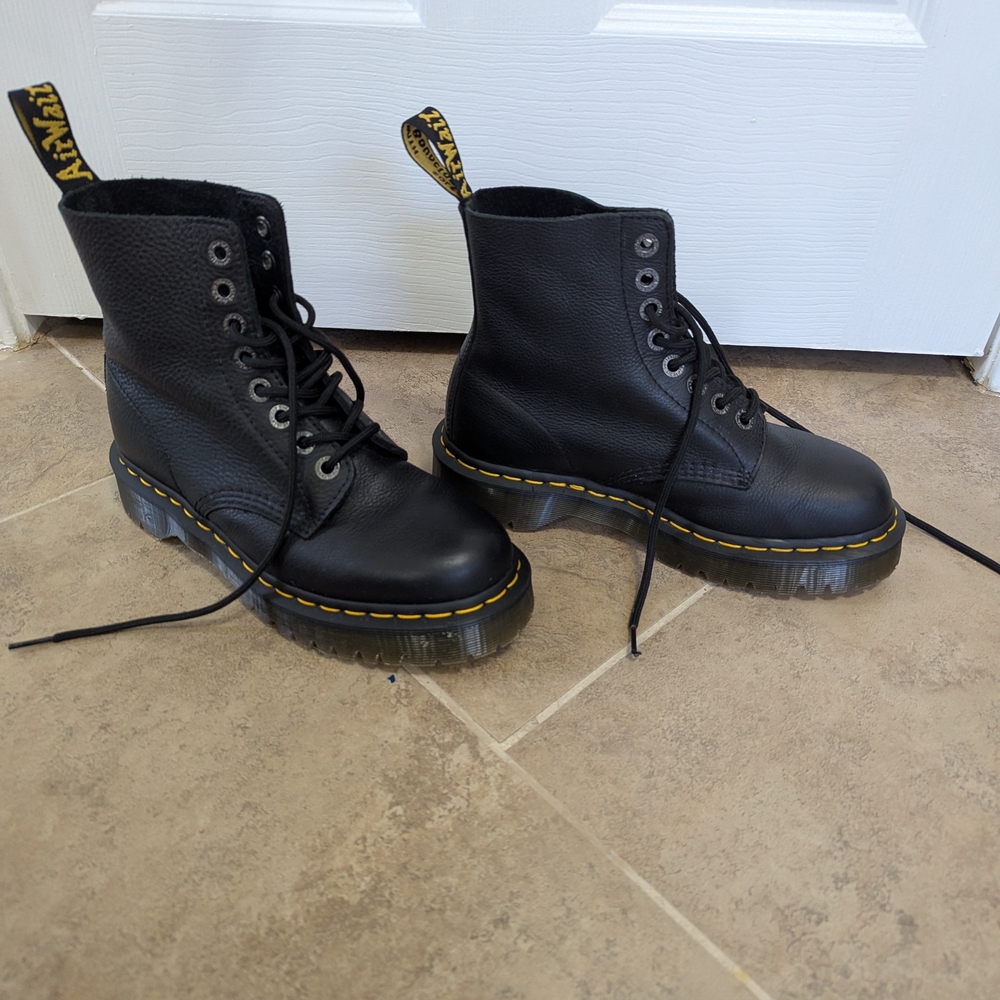 Dr. Martens Black Leather Boots - Picture 2 of 8